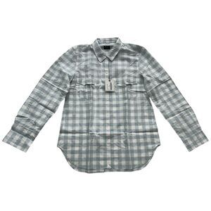 UNTUCKit Santa Marzi Shirt Womens Size 6 Blue Regular‎ Fit Collar Button Down